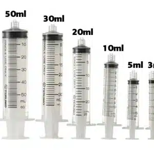 Syringe Luer Slip 1CC/1ML, 3CC/3ML, 5CC/5ML, 10CC/10ML, 20CC/ 20ML (100pcs Per Box)