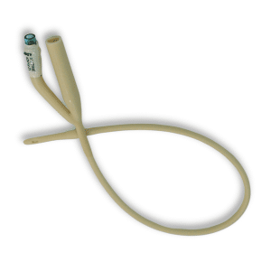 2 way latex foley catheter, silicone coated, hardvalve
