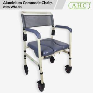 Aluminum Commode Chair with Wheels (CM700)