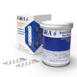 FORA 6 Gold Strip For Blood Glucose, 25 pcs/vial, one vial/box