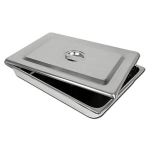 Sterilizing Instrument Tray With Cover (12 x 8 x 2 Inch)