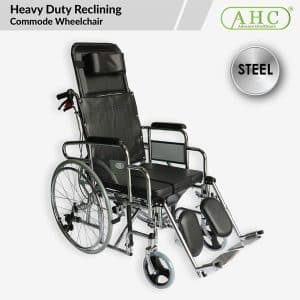Heavy Duty Reclining Commode Wheelchair (WC607)